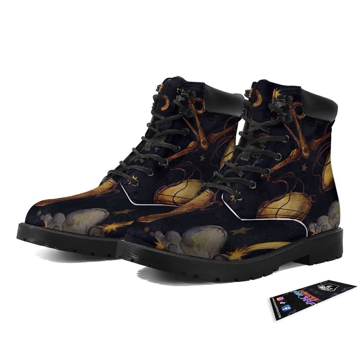 Zodiac Sign Watercolor Libra Print Boots-grizzshop