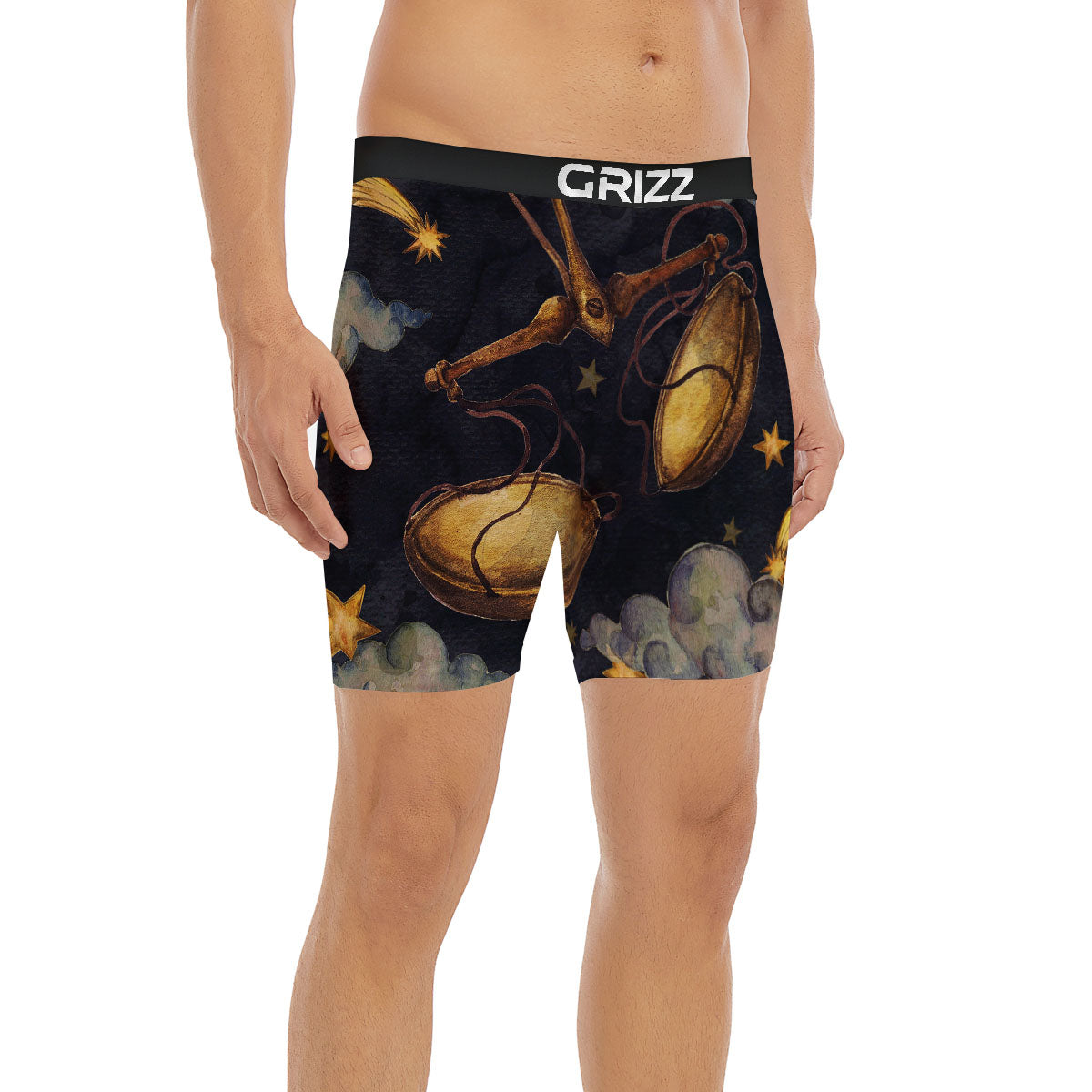 Zodiac Sign Watercolor Libra Print Boxer Briefs-grizzshop