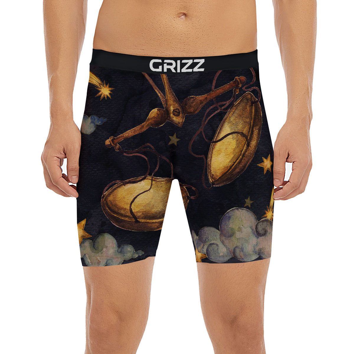 Zodiac Sign Watercolor Libra Print Boxer Briefs-grizzshop