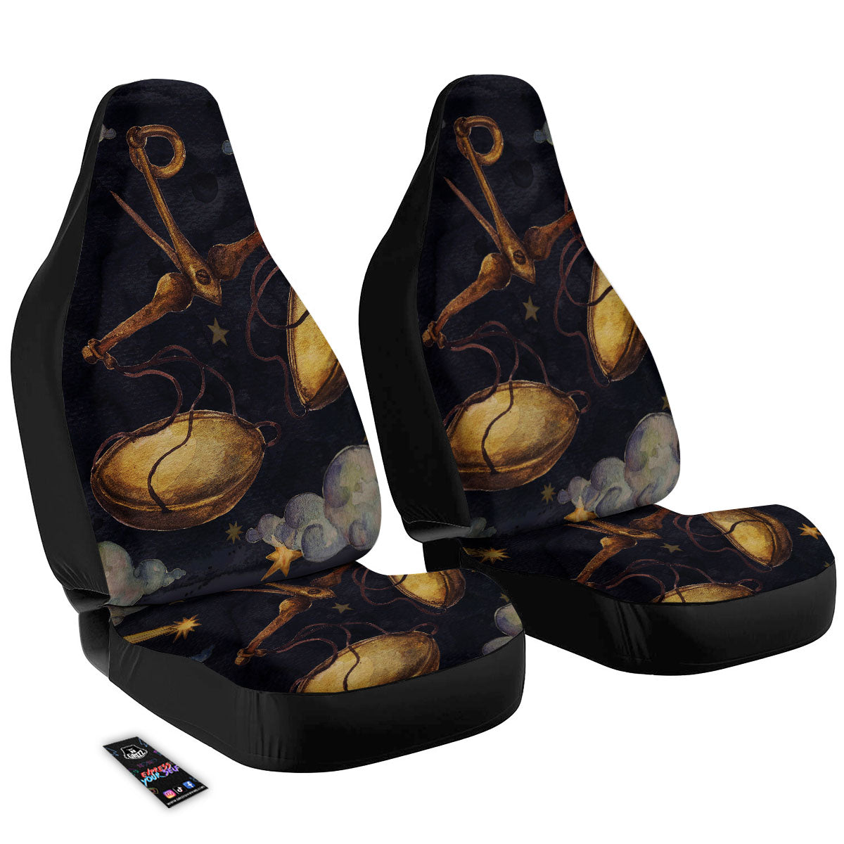 Zodiac Sign Watercolor Libra Print Car Seat Covers-grizzshop