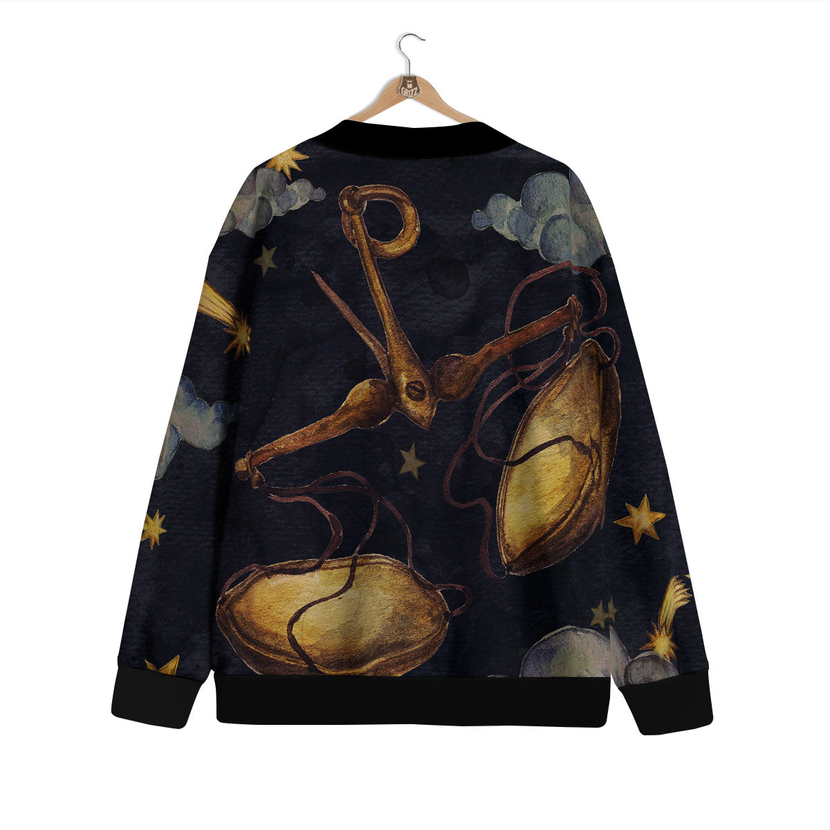 Zodiac Sign Watercolor Libra Print Cardigan-grizzshop