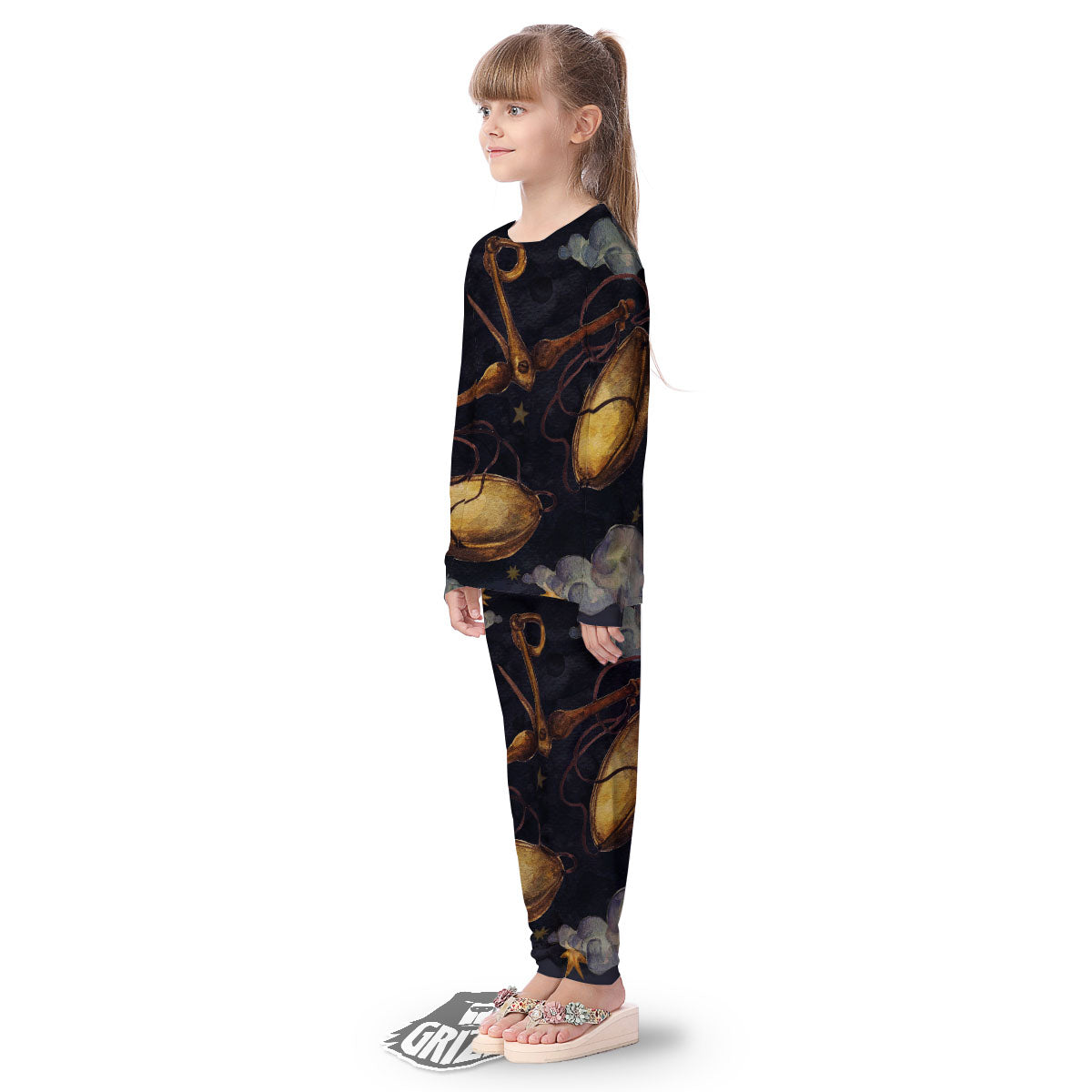 Zodiac Sign Watercolor Libra Print Kid's Pajamas-grizzshop