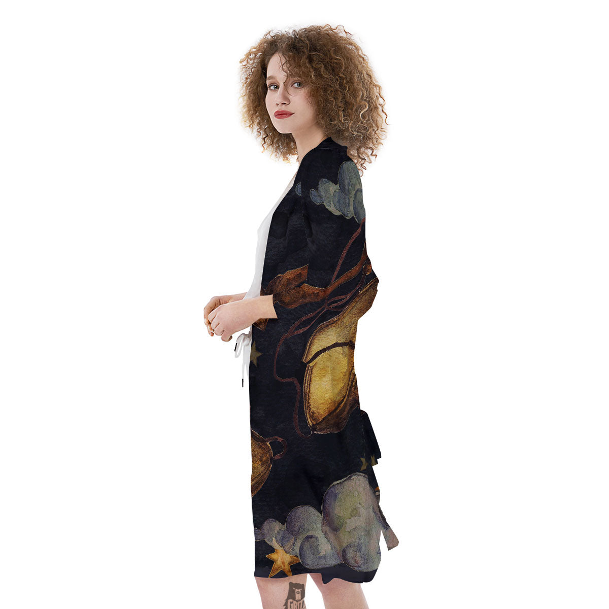 Zodiac Sign Watercolor Libra Print Kimono-grizzshop