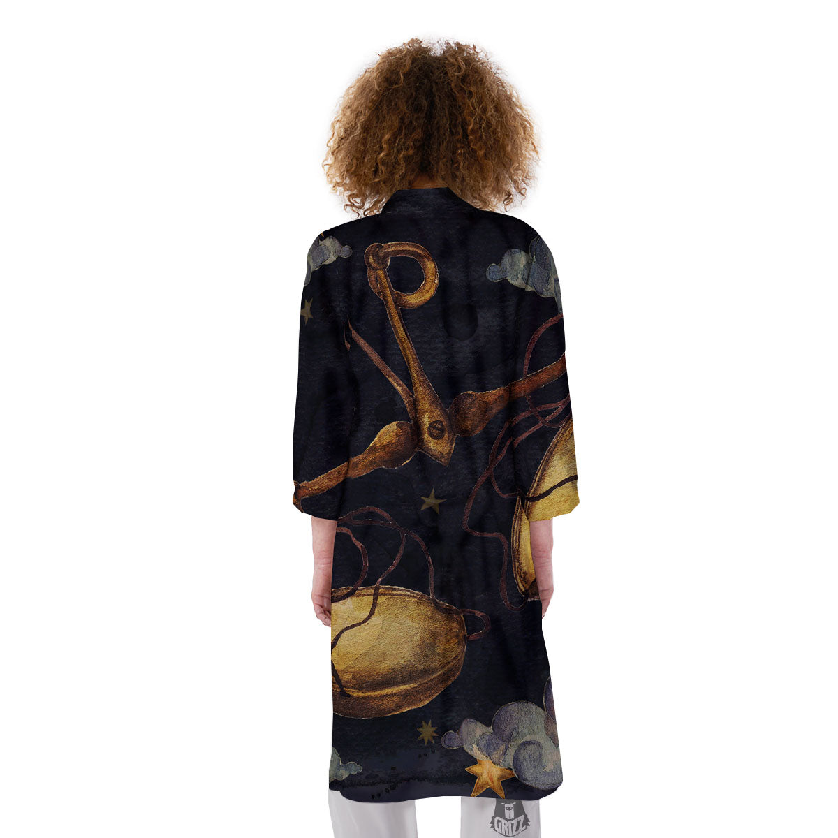 Zodiac Sign Watercolor Libra Print Kimono-grizzshop