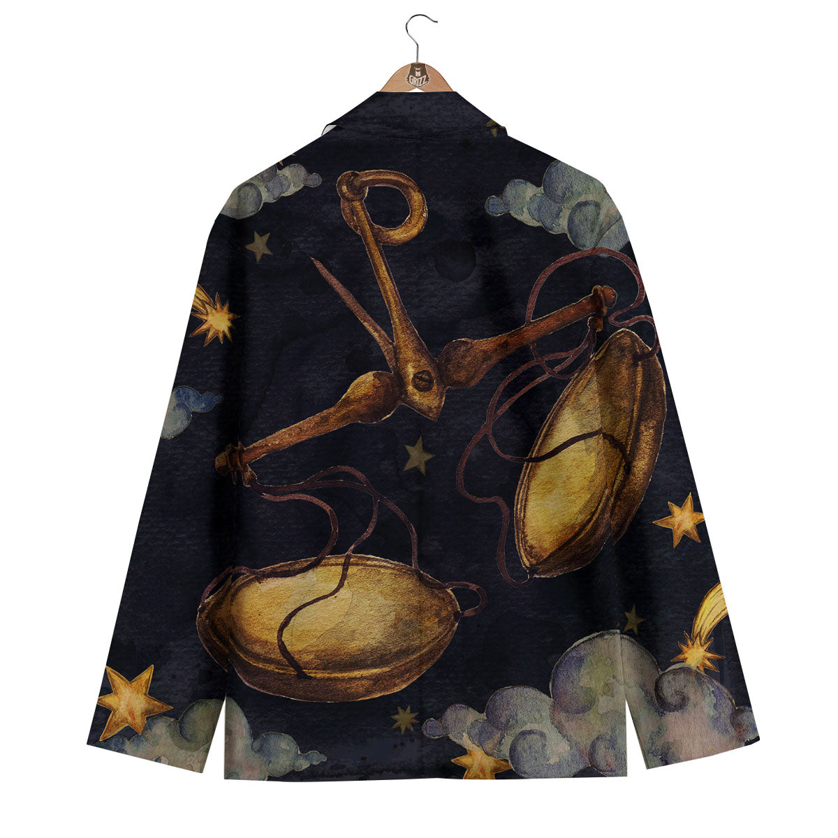 Zodiac Sign Watercolor Libra Print Men's Blazer-grizzshop