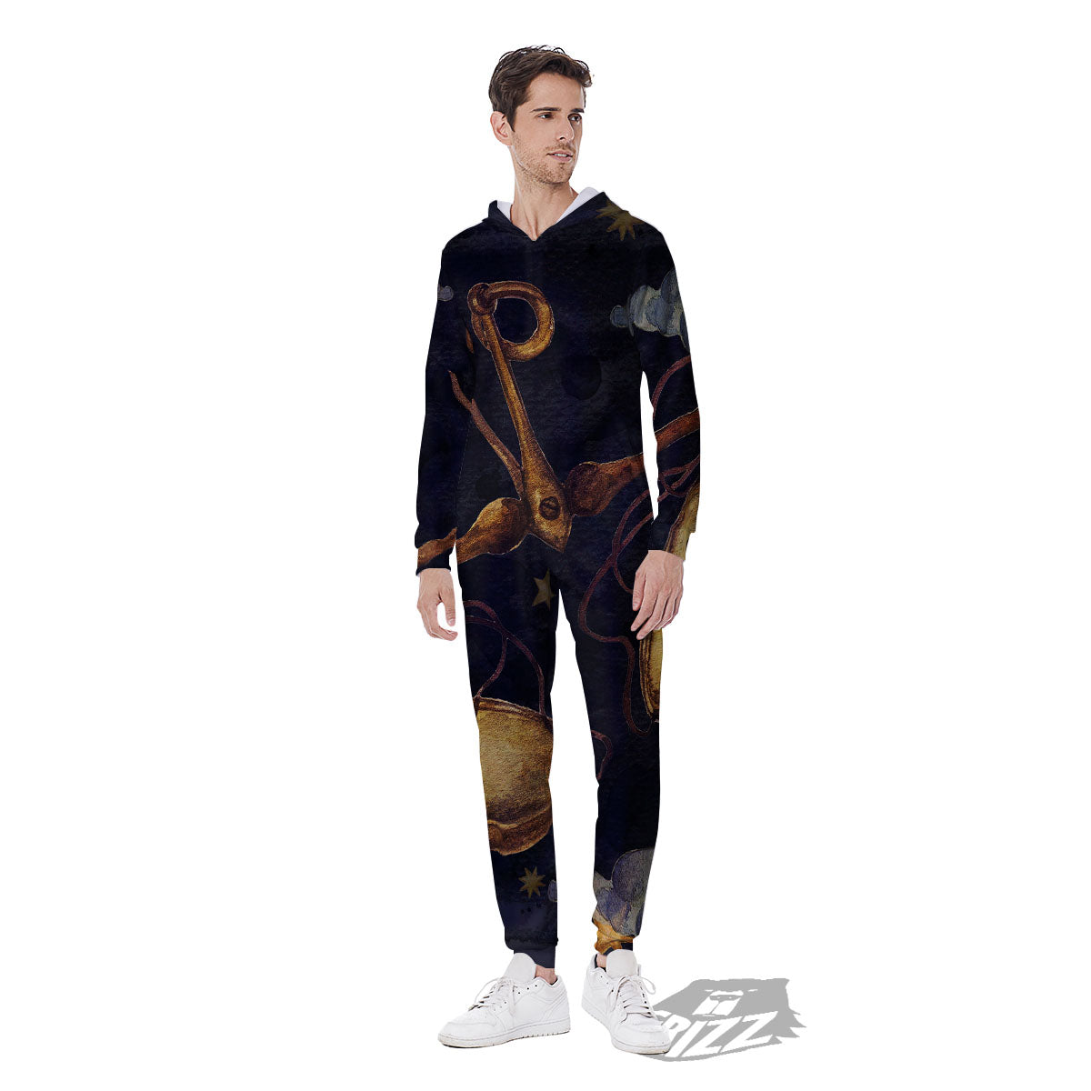 Zodiac Sign Watercolor Libra Print Men's Jumpsuit-grizzshop
