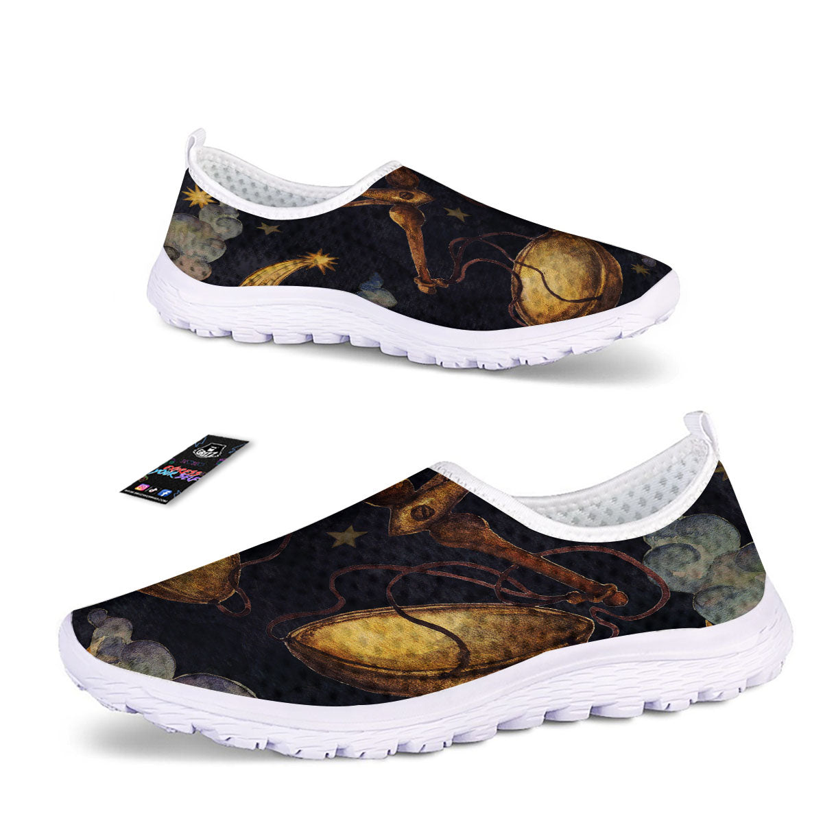 Zodiac Sign Watercolor Libra Print Nurse Shoes-grizzshop