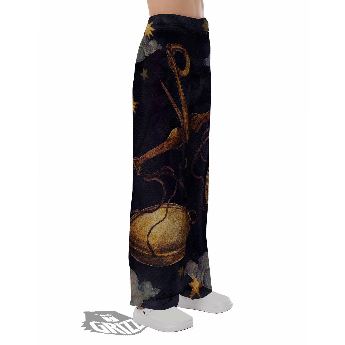 Zodiac Sign Watercolor Libra Print Pajama Pants-grizzshop