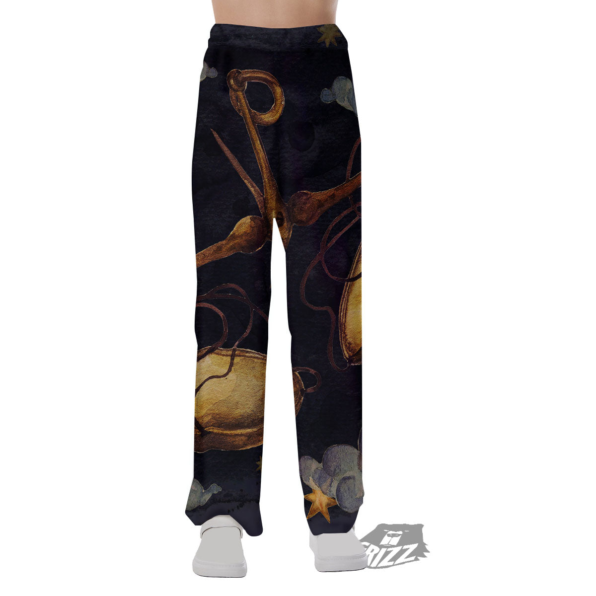 Zodiac Sign Watercolor Libra Print Pajama Pants-grizzshop