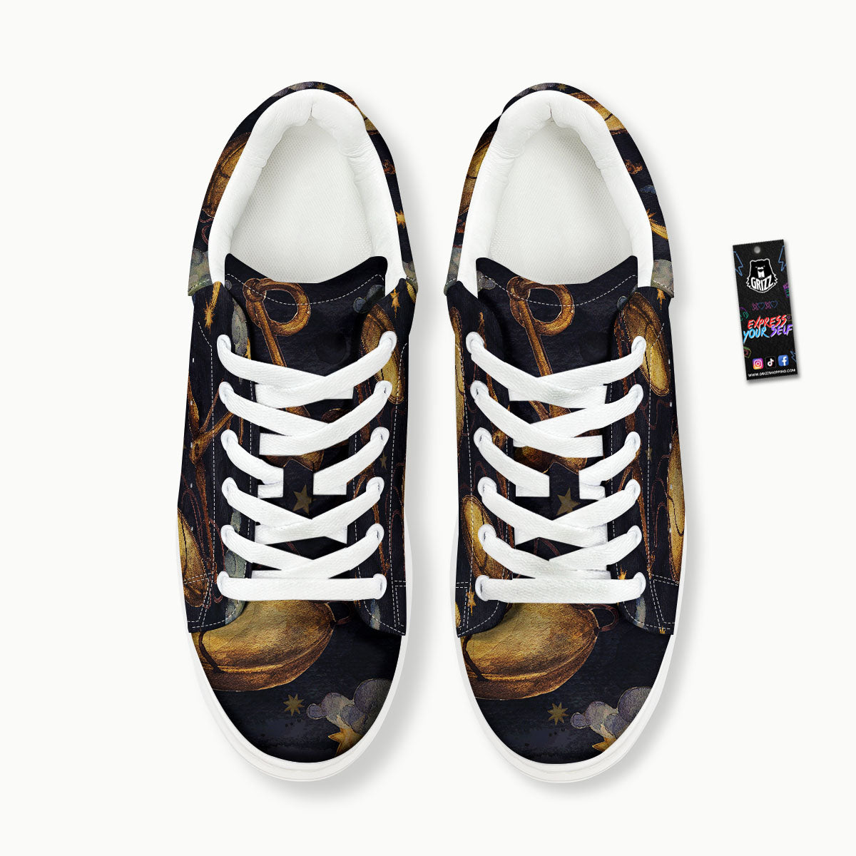Zodiac Sign Watercolor Libra Print Platform Shoes-grizzshop