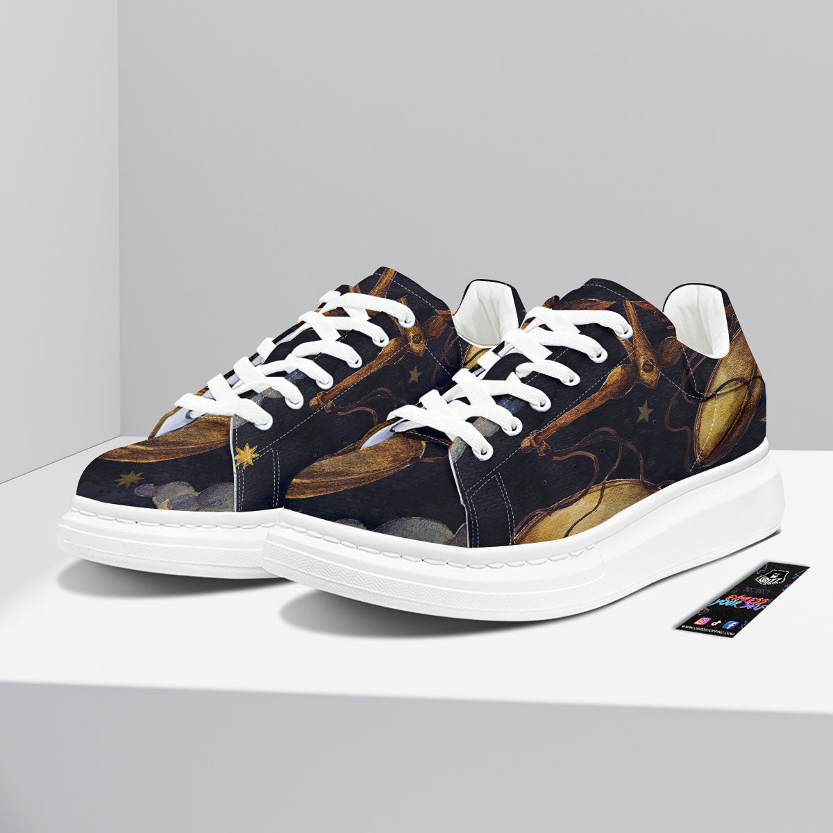 Zodiac Sign Watercolor Libra Print Platform Shoes-grizzshop