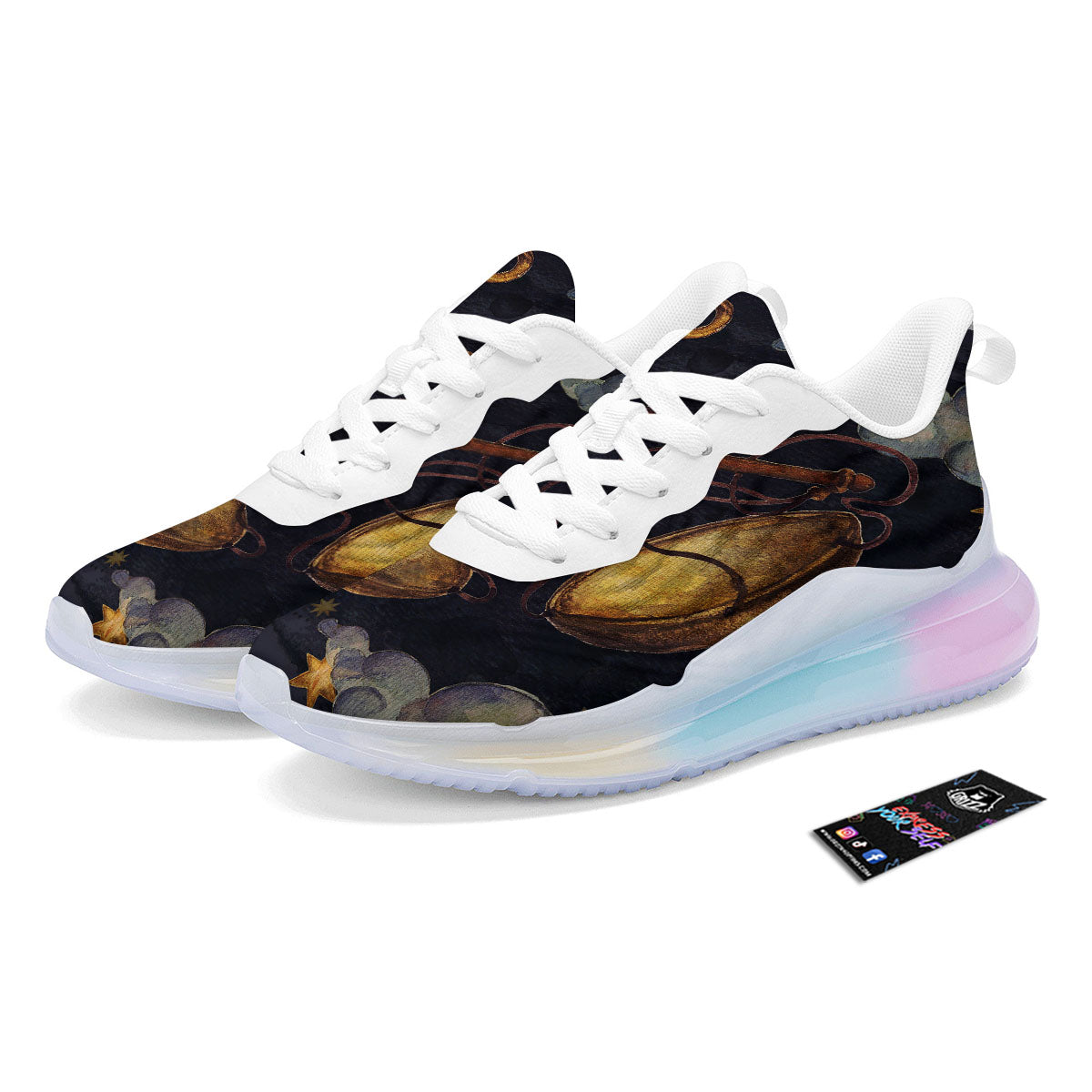 Zodiac Sign Watercolor Libra Print Running Sneakers-grizzshop