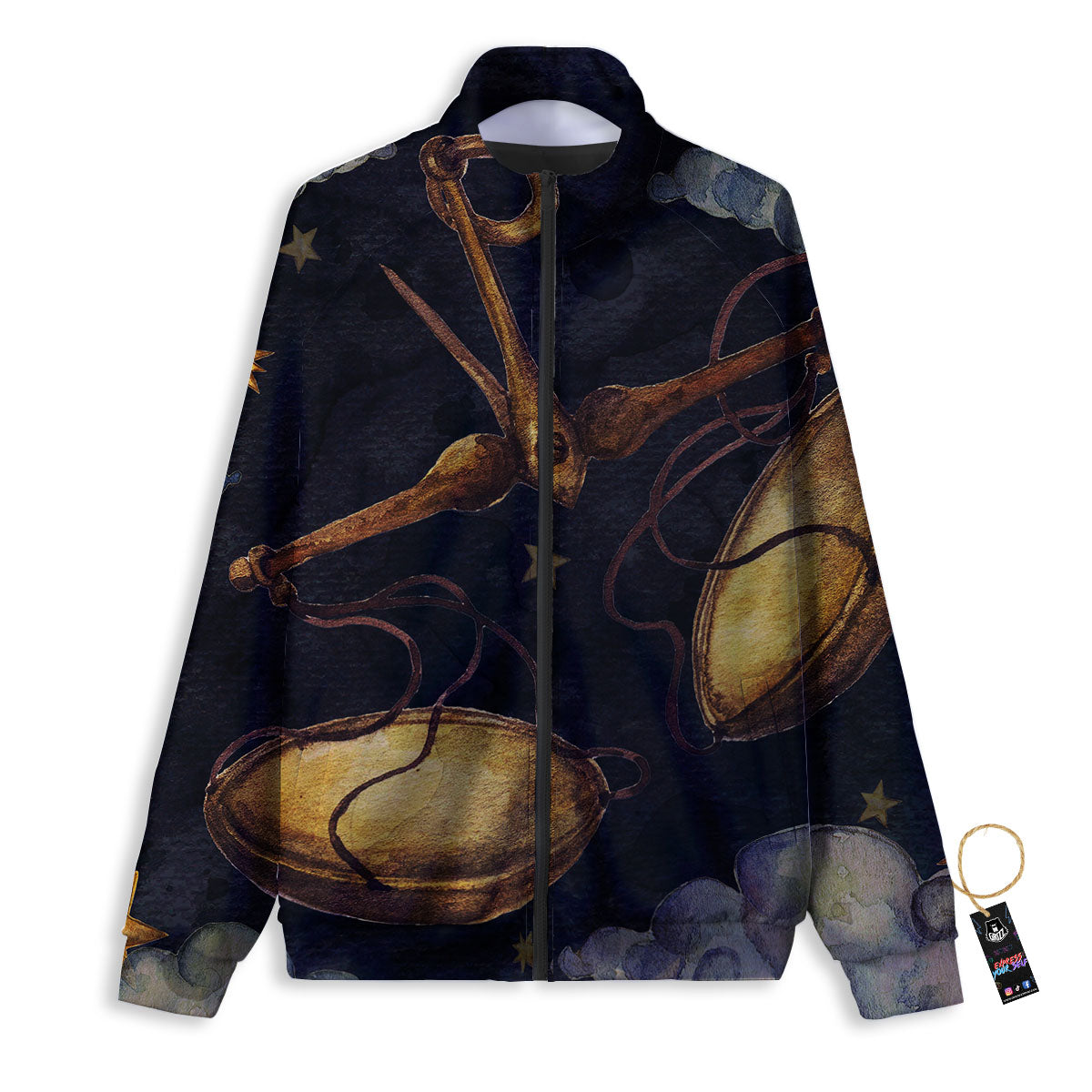 Zodiac Sign Watercolor Libra Print Track Jacket-grizzshop