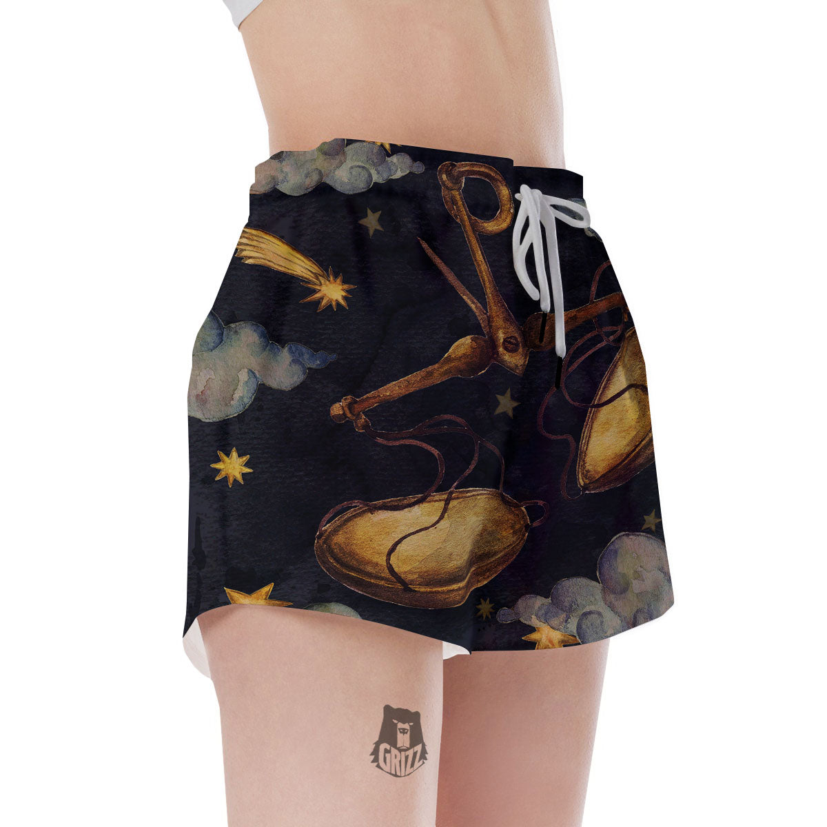 Zodiac Sign Watercolor Libra Print Women's Shorts-grizzshop