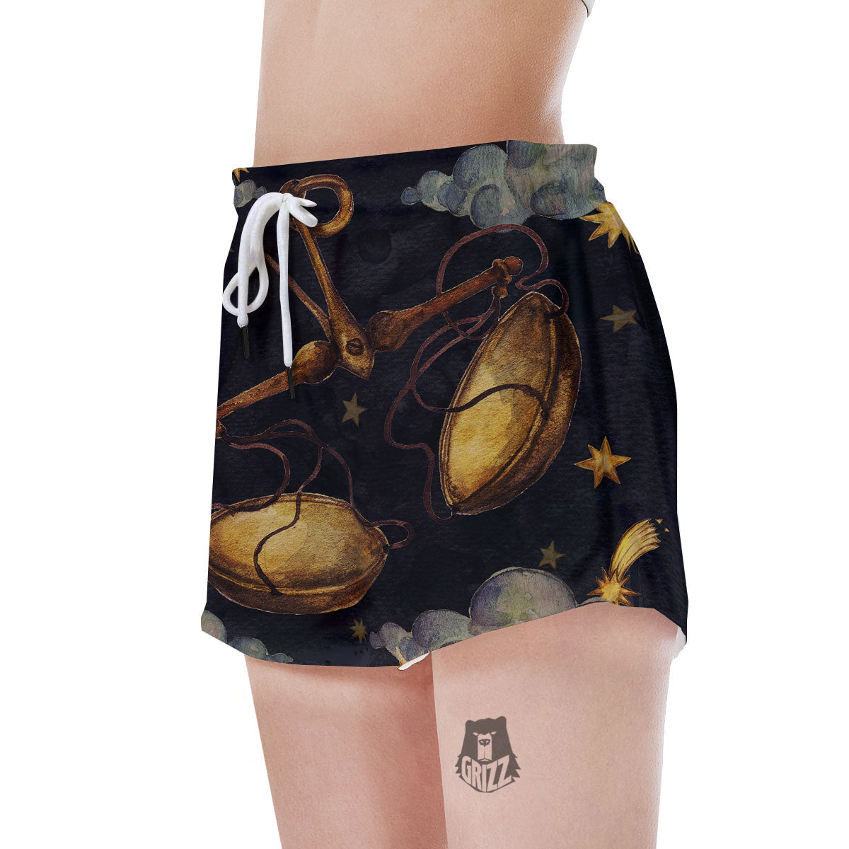Zodiac Sign Watercolor Libra Print Women's Shorts-grizzshop