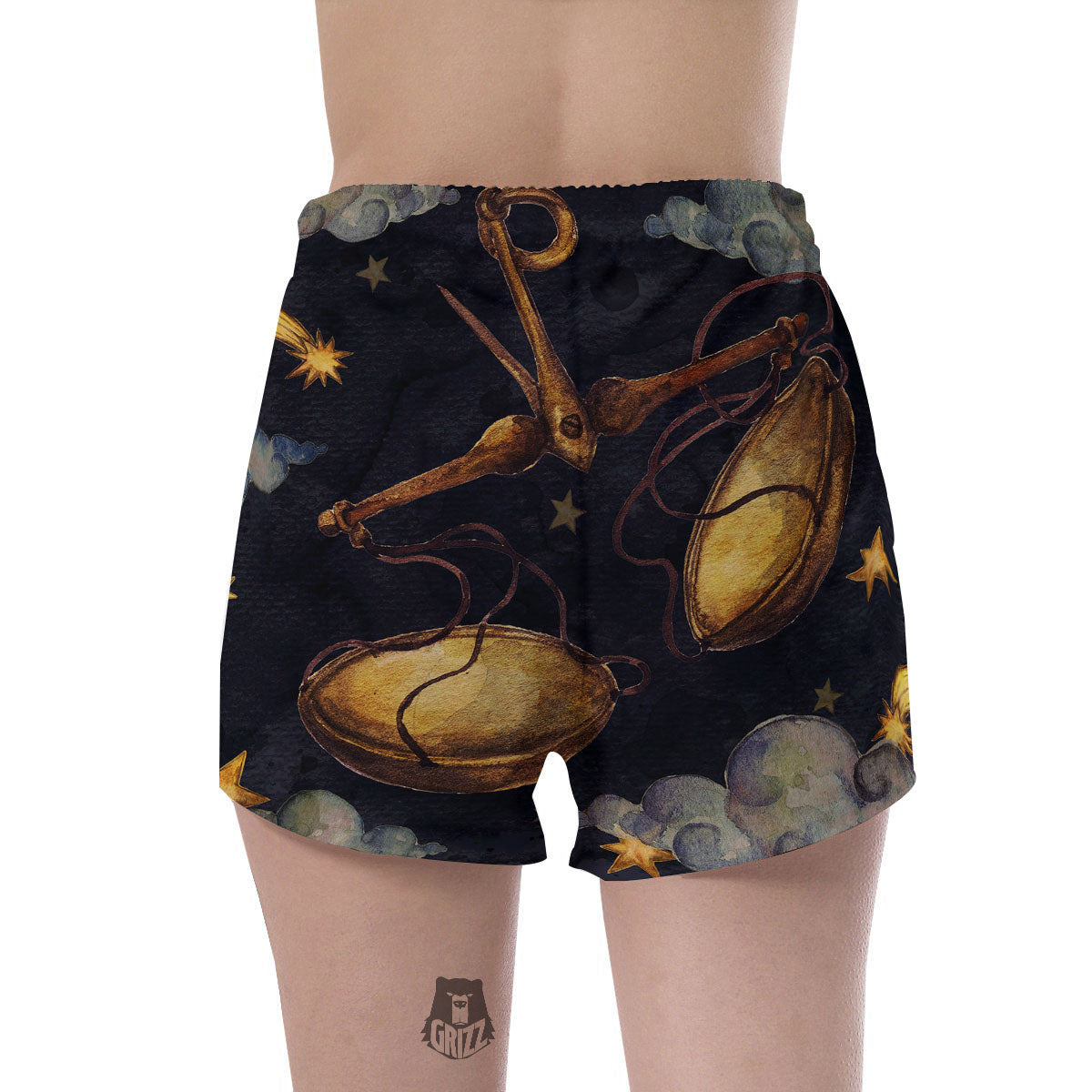 Zodiac Sign Watercolor Libra Print Women's Shorts-grizzshop