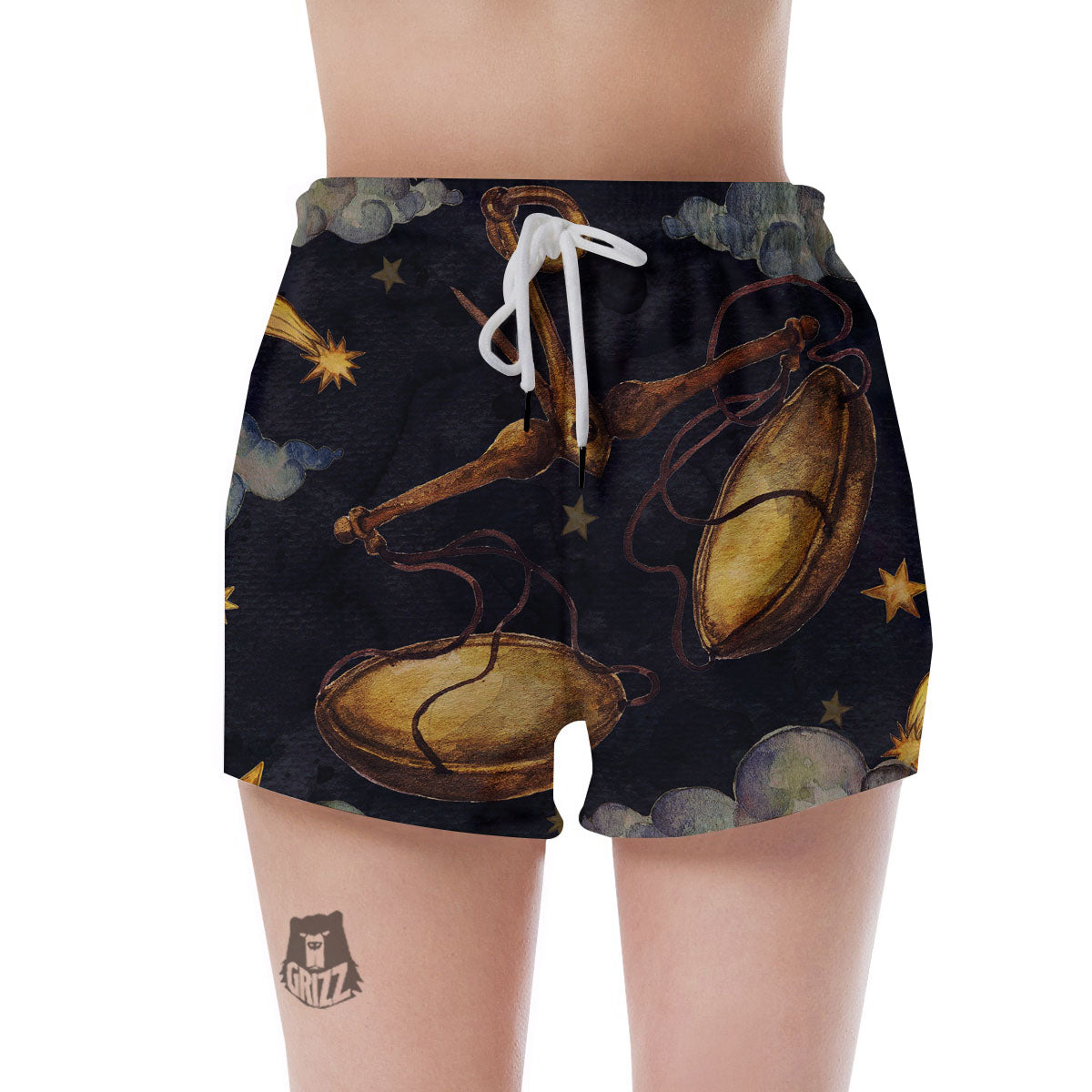 Zodiac Sign Watercolor Libra Print Women's Shorts-grizzshop