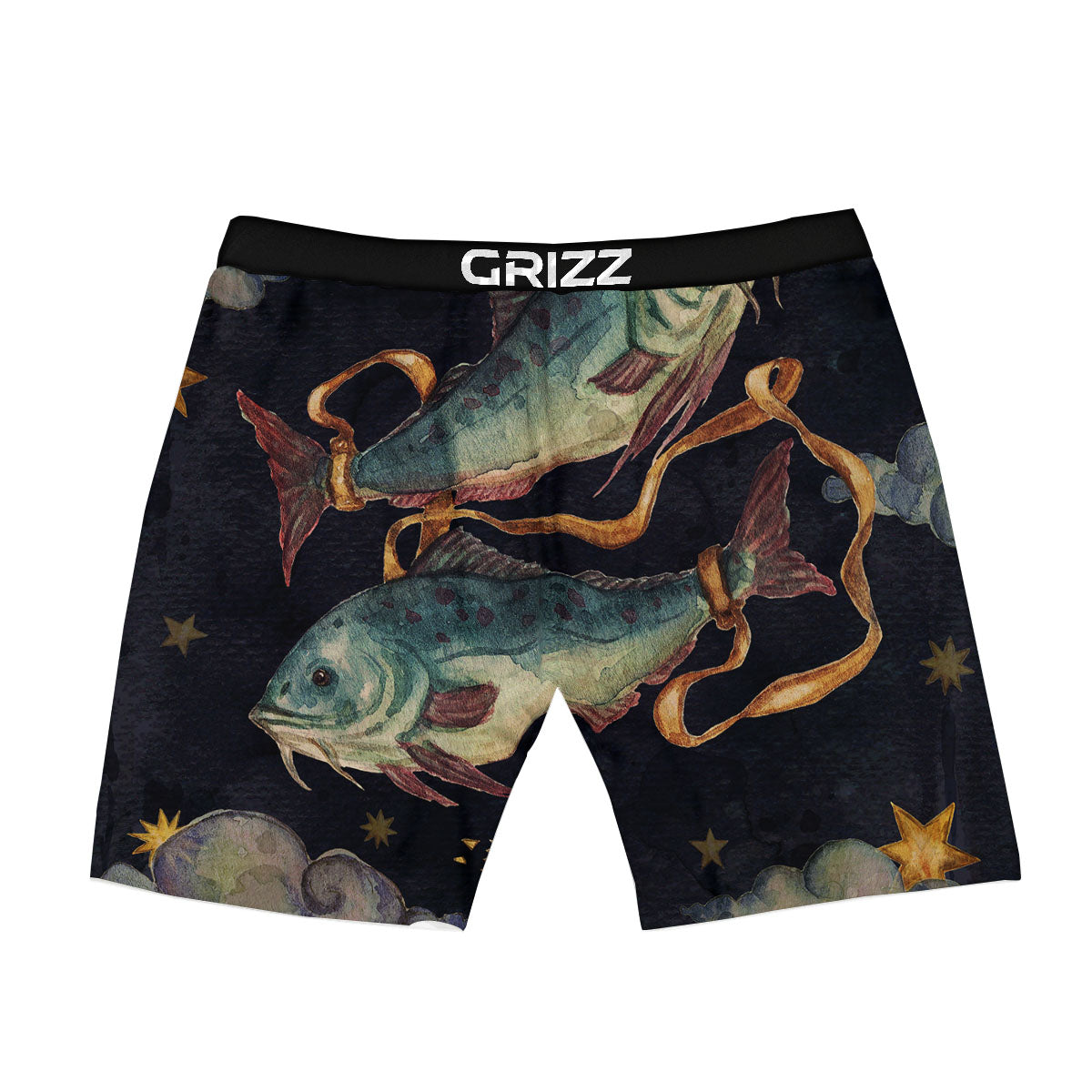 Zodiac Sign Watercolor Pisces Print Boxer Briefs-grizzshop