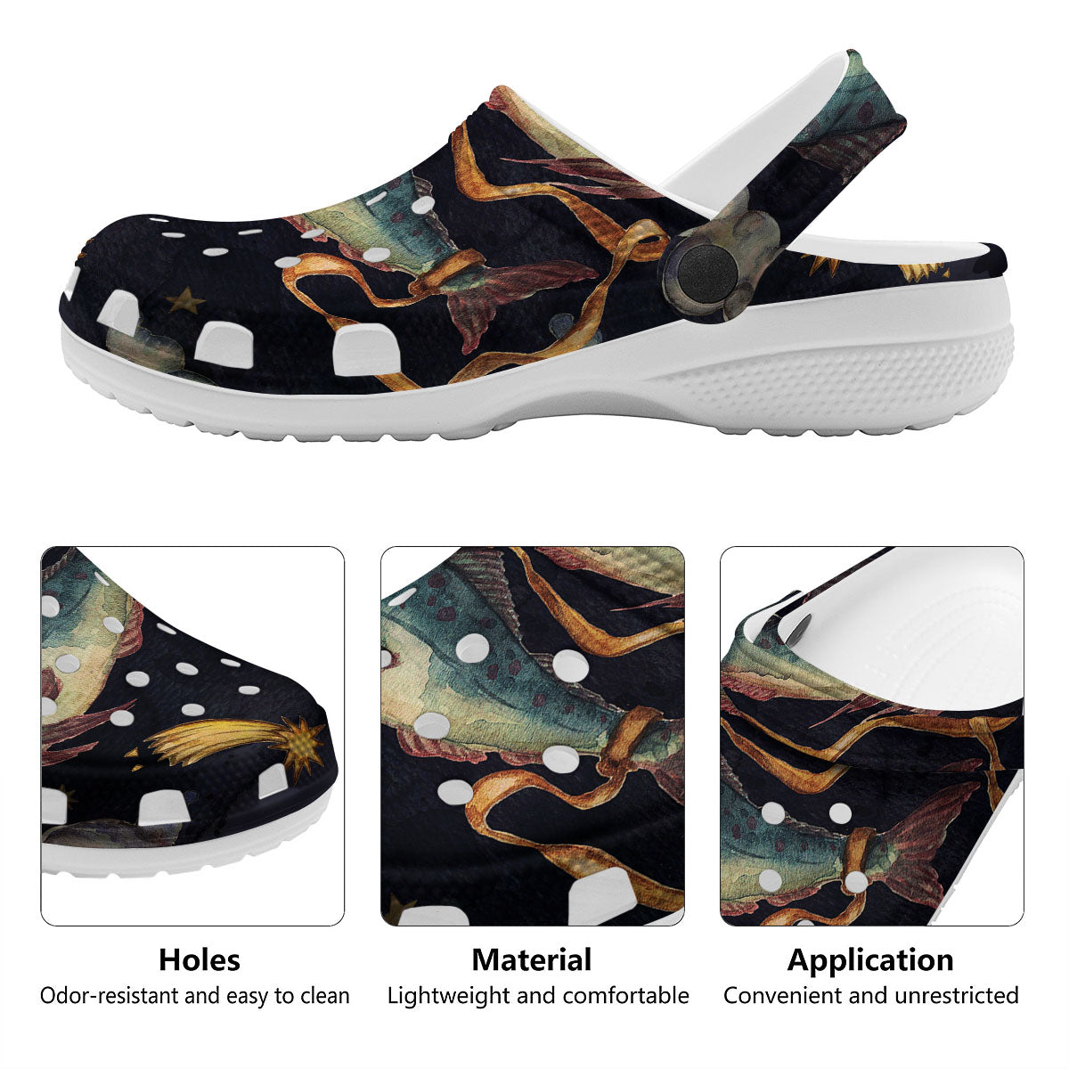 Zodiac Sign Watercolor Pisces Print Clog-grizzshop