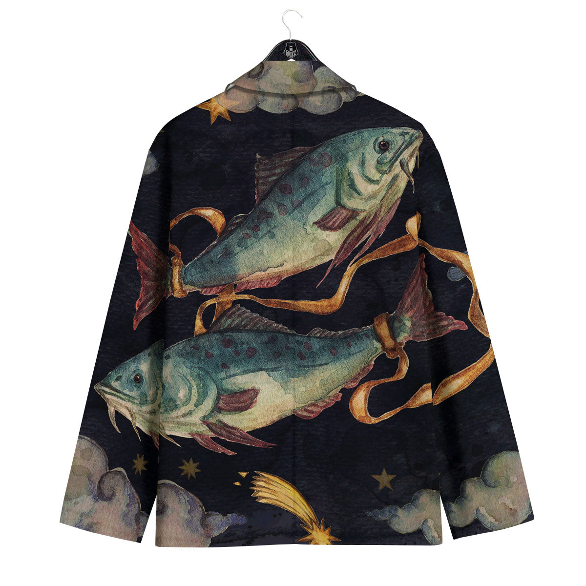 Zodiac Sign Watercolor Pisces Print Men's Sport Coat-grizzshop