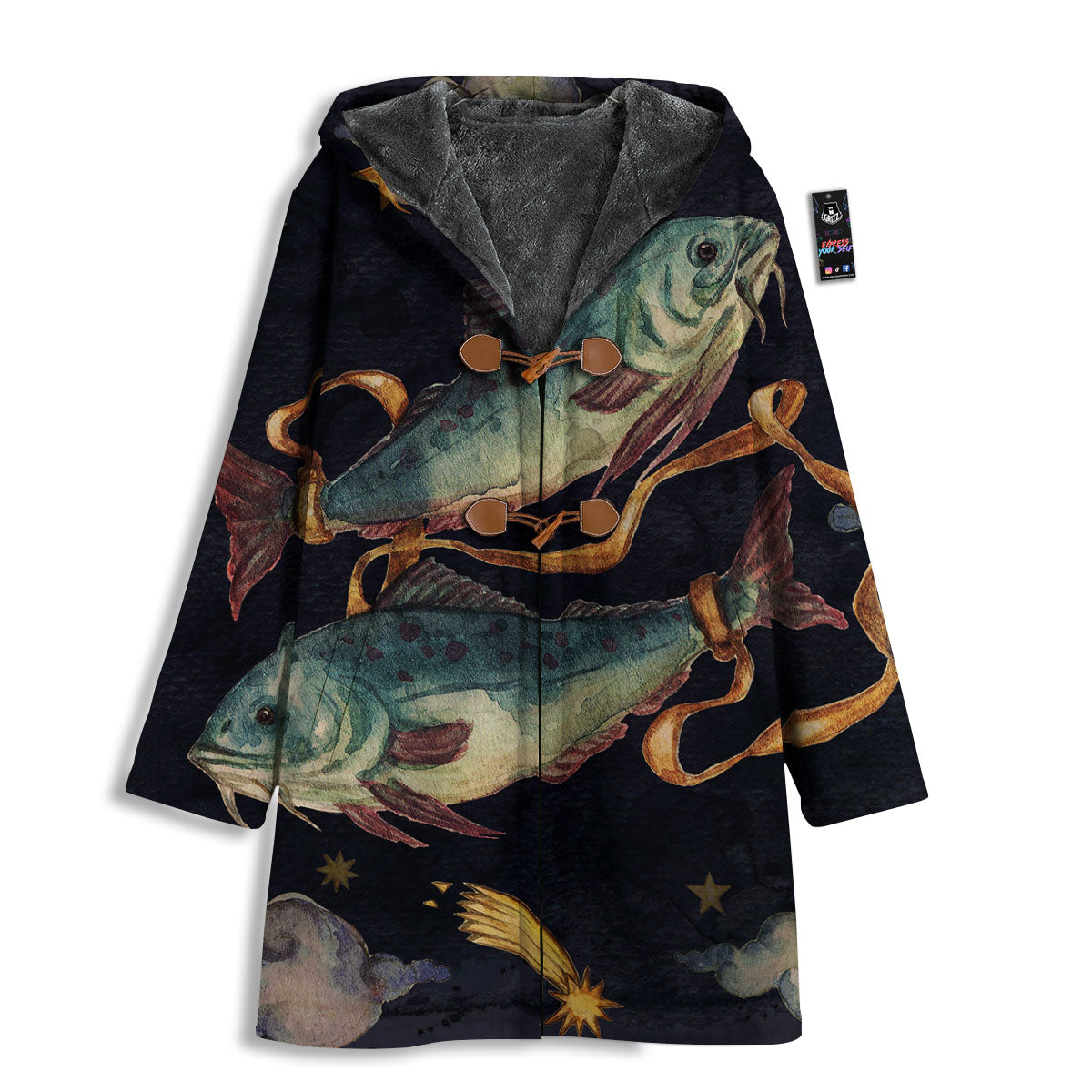 Zodiac Sign Watercolor Pisces Print Men's Windbreaker Jacket-grizzshop