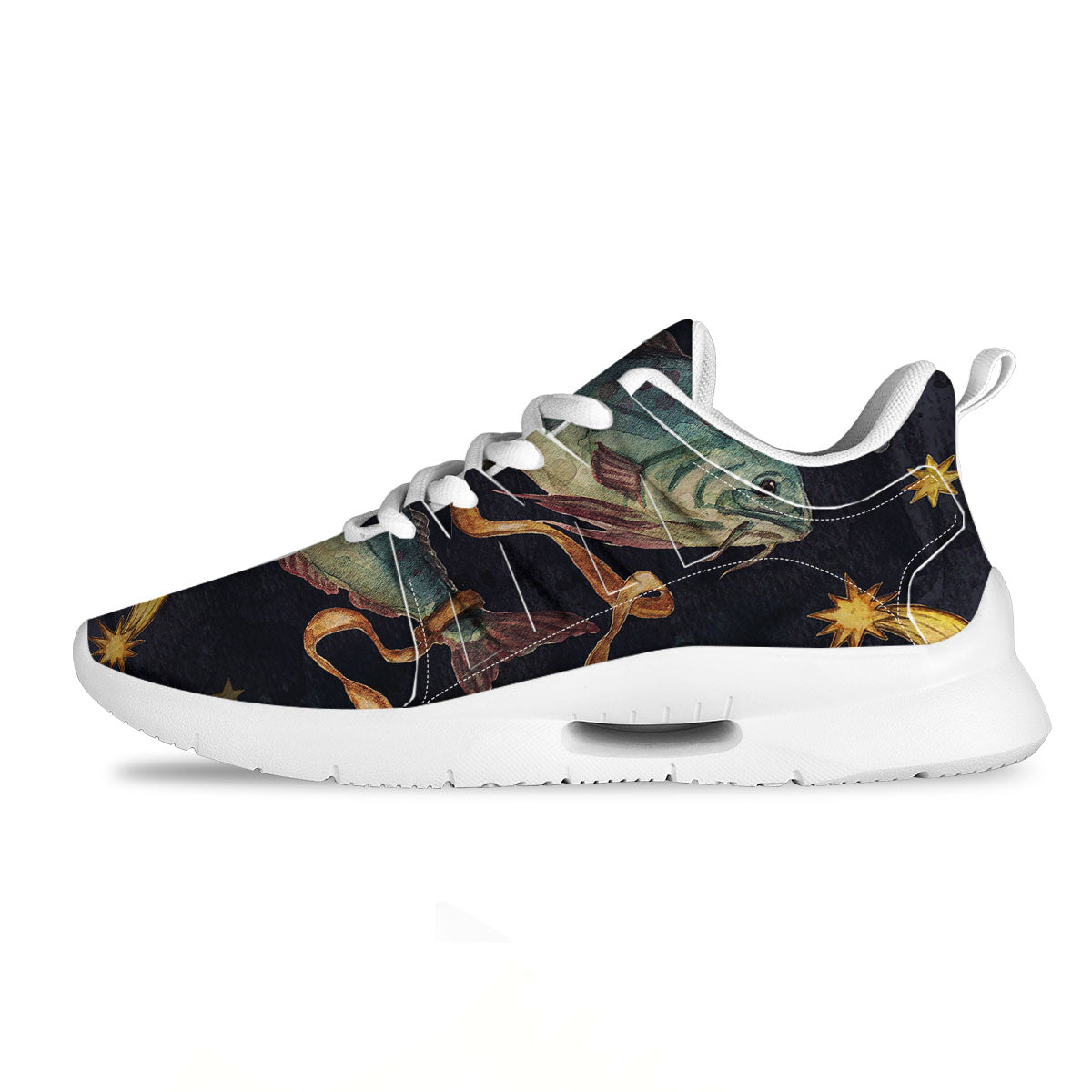 Zodiac Sign Watercolor Pisces Print Tennis Shoes-grizzshop