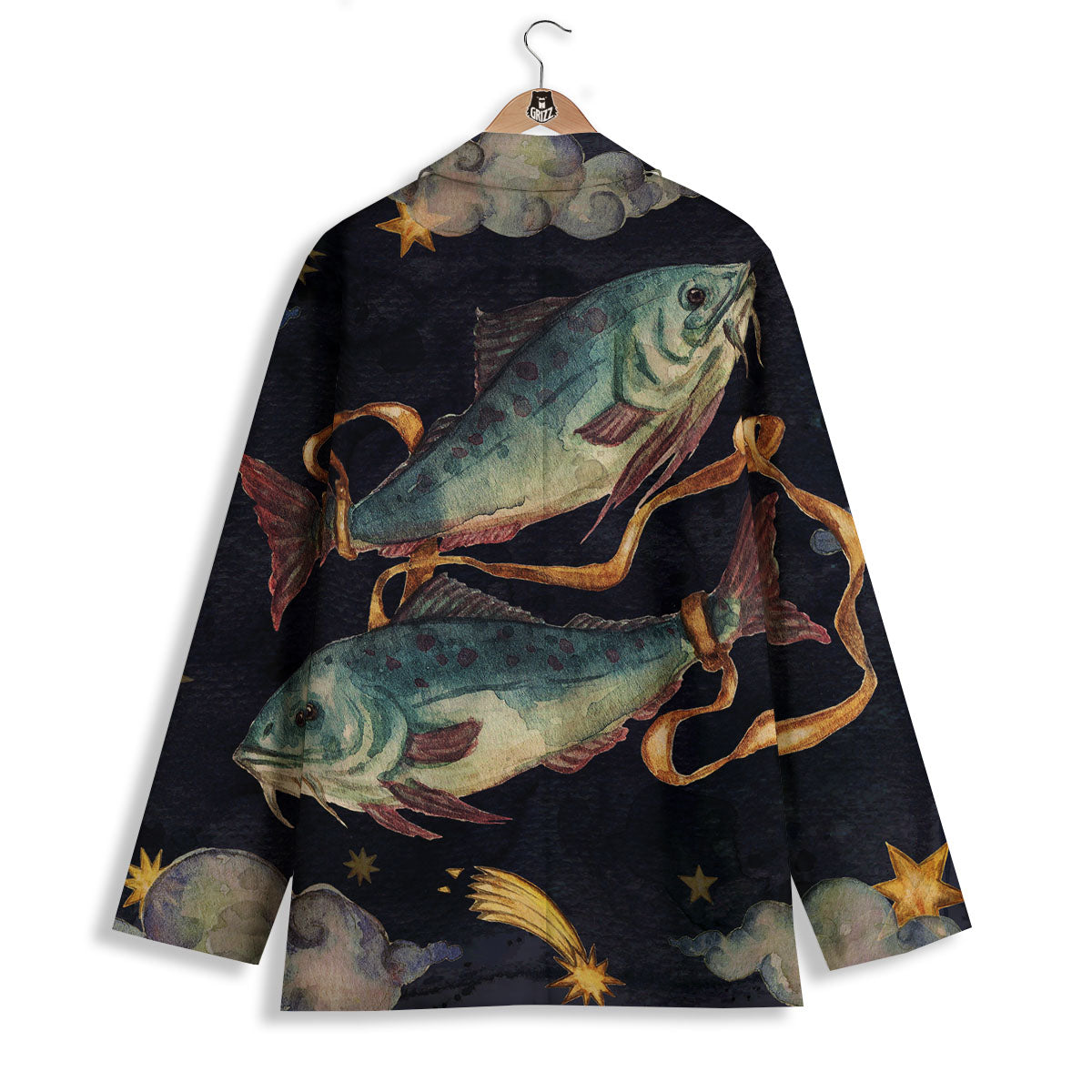 Zodiac Sign Watercolor Pisces Print Women's Blazer-grizzshop