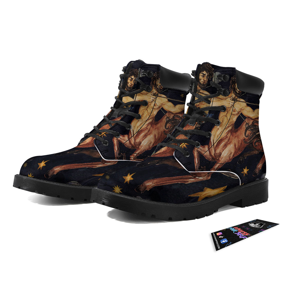 Zodiac Sign Watercolor Sagittarius Print Boots-grizzshop