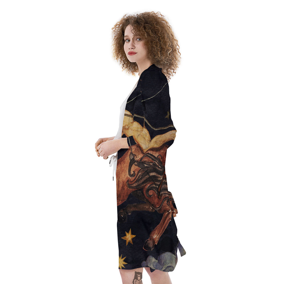 Zodiac Sign Watercolor Sagittarius Print Kimono-grizzshop