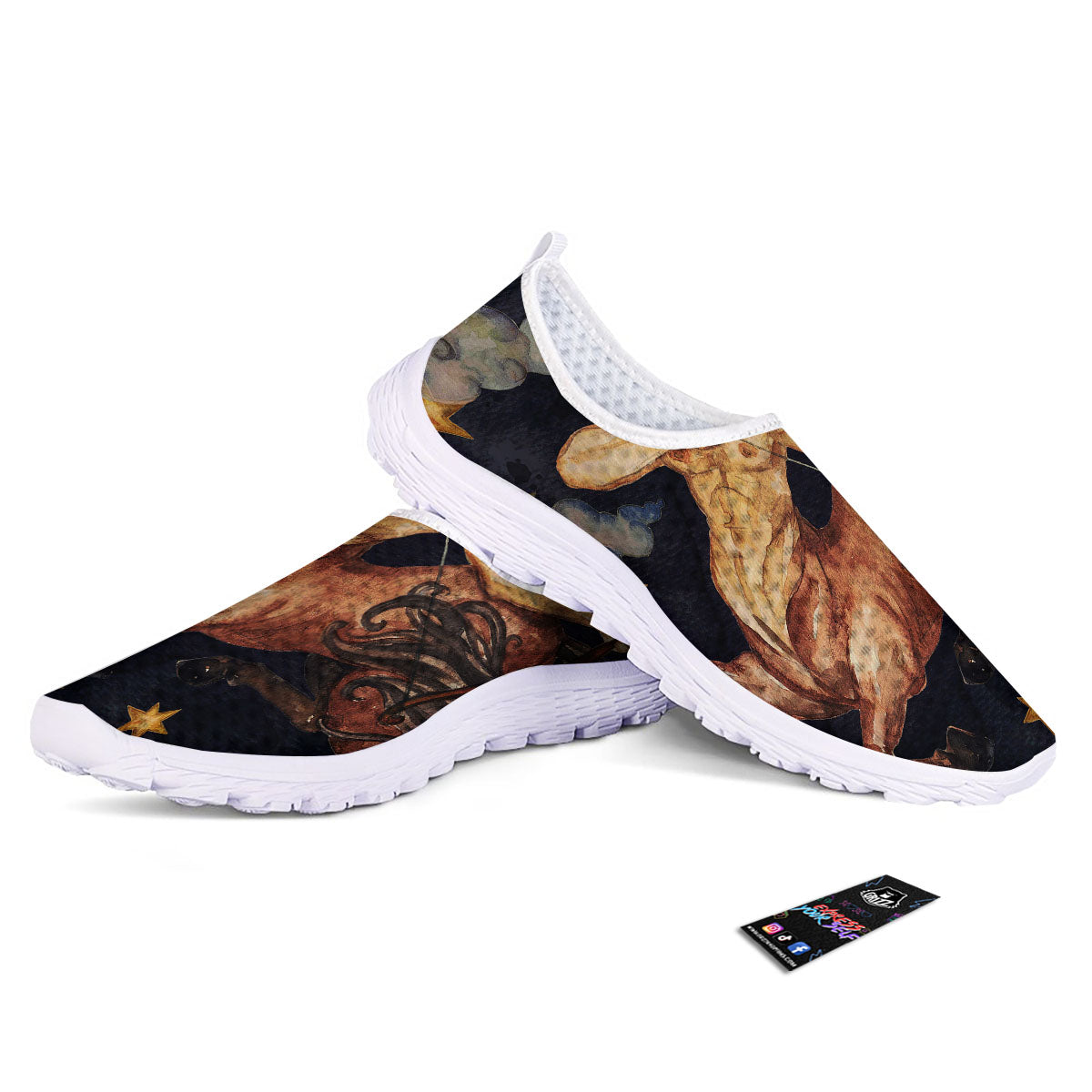 Zodiac Sign Watercolor Sagittarius Print Nurse Shoes-grizzshop