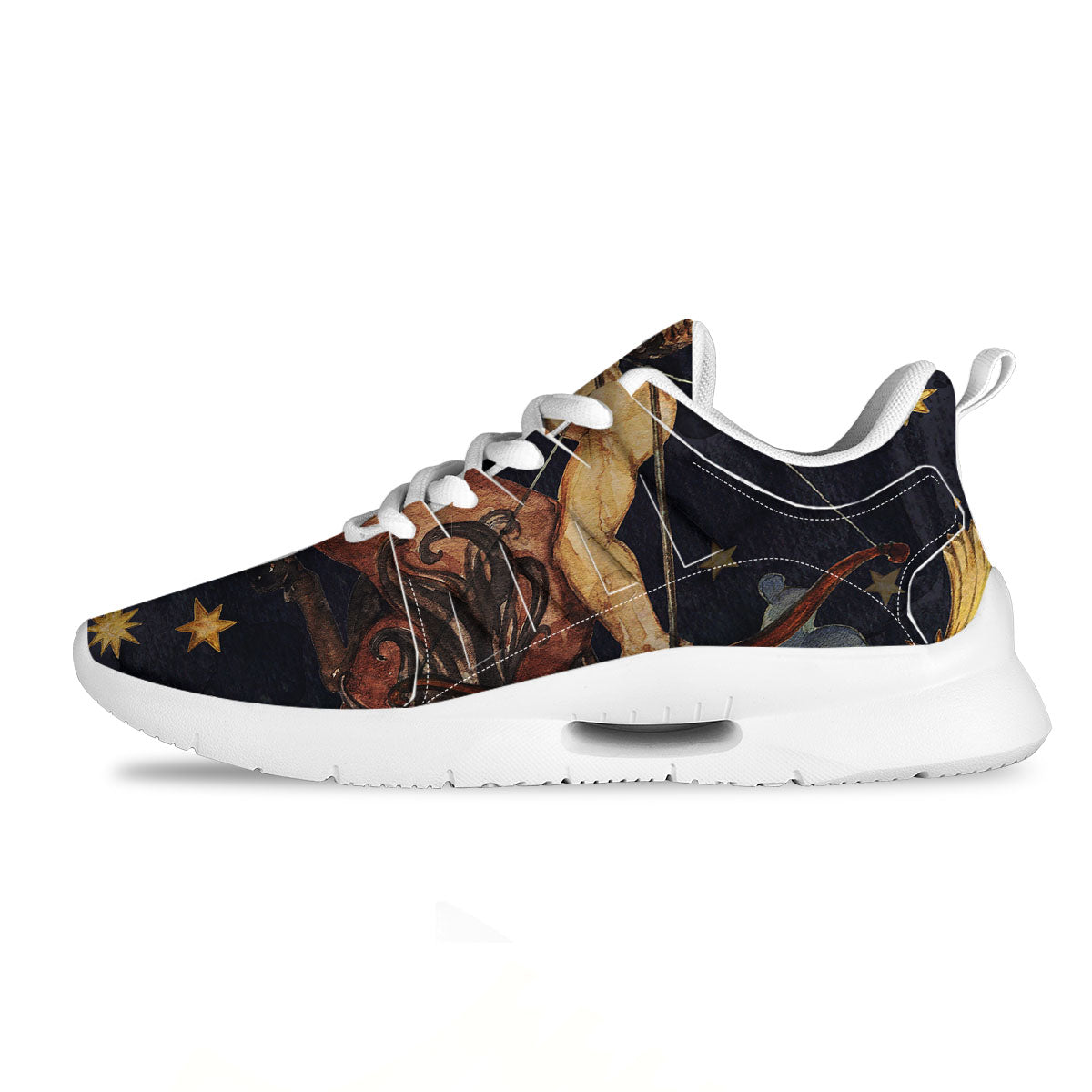 Zodiac Sign Watercolor Sagittarius Print Tennis Shoes-grizzshop