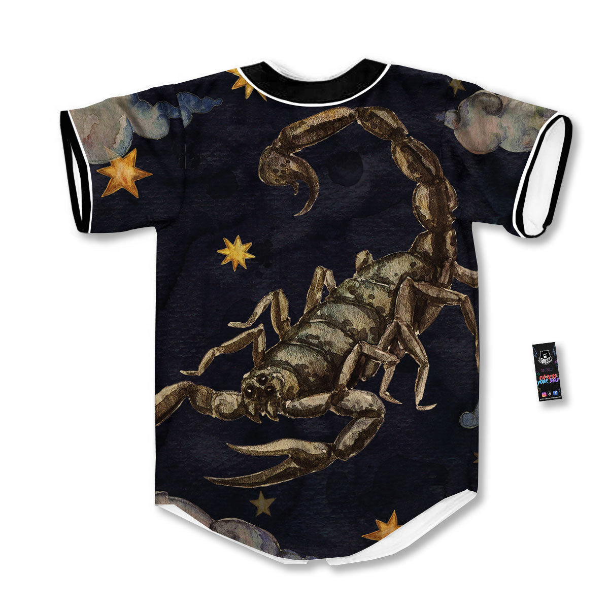 Zodiac Sign Watercolor Scorpio Print Baseball Jersey-grizzshop