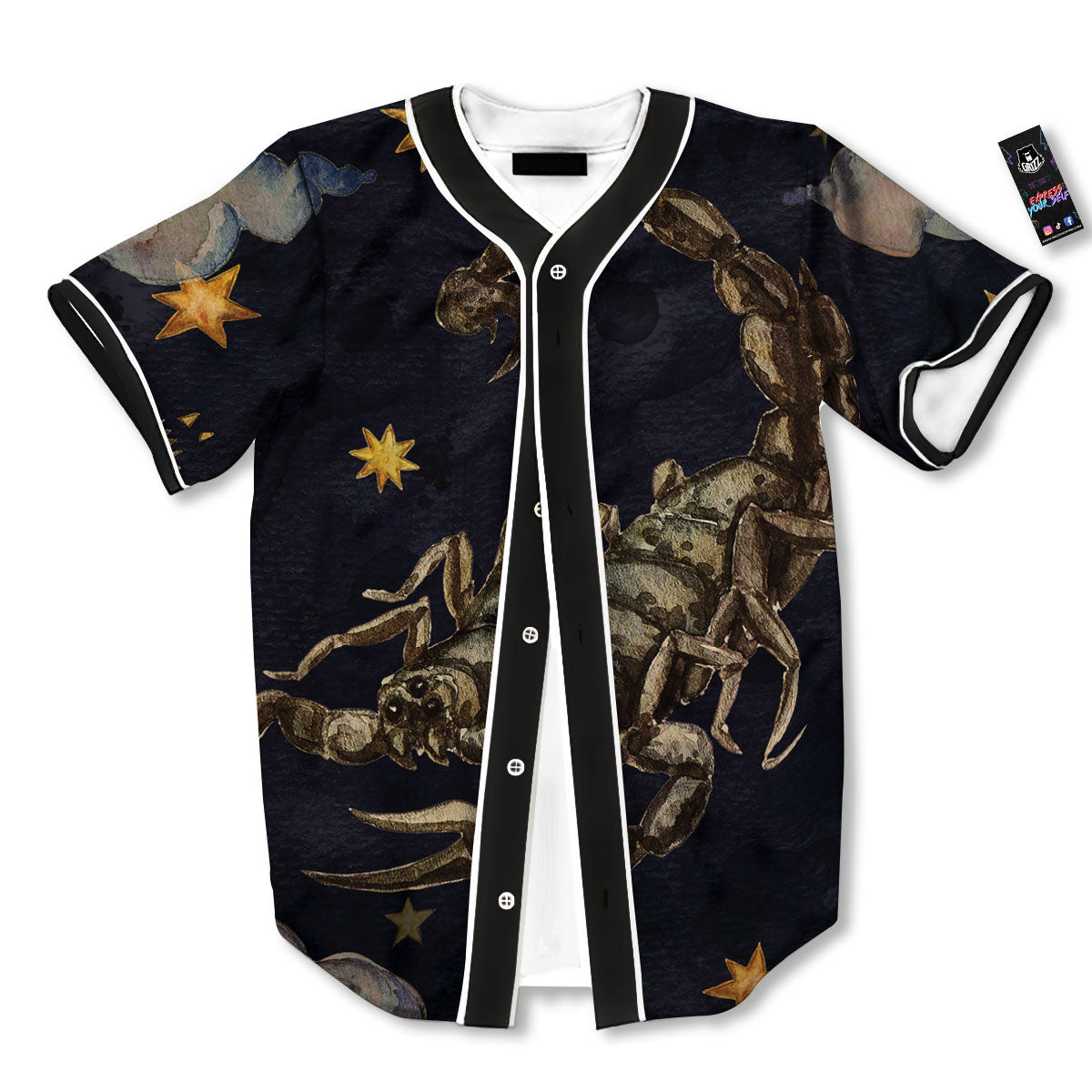 Zodiac Sign Watercolor Scorpio Print Baseball Jersey-grizzshop