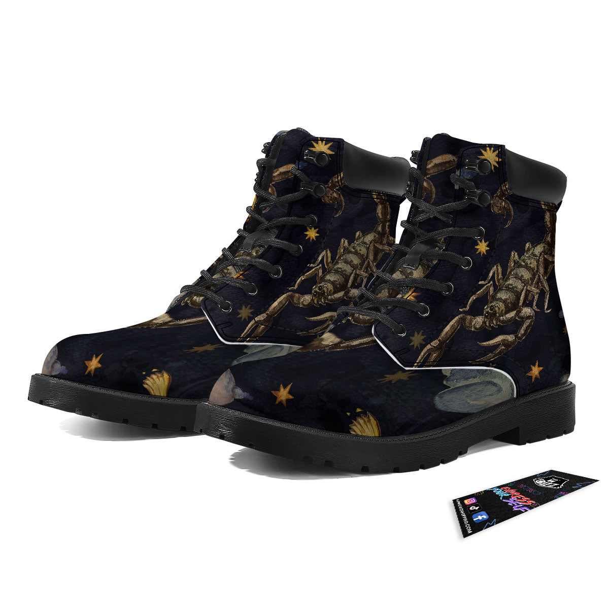 Zodiac Sign Watercolor Scorpio Print Boots-grizzshop