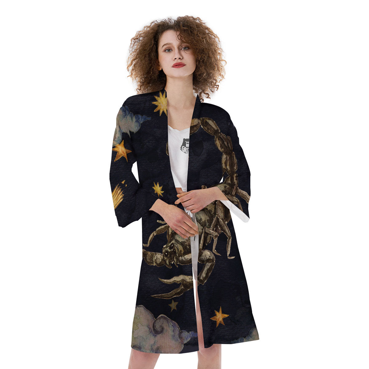 Zodiac Sign Watercolor Scorpio Print Kimono-grizzshop
