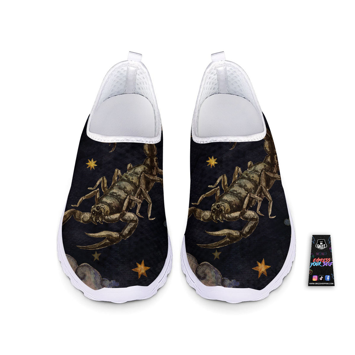Zodiac Sign Watercolor Scorpio Print Nurse Shoes-grizzshop