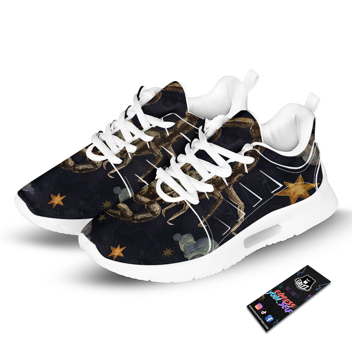 Zodiac Sign Watercolor Scorpio Print Tennis Shoes-grizzshop