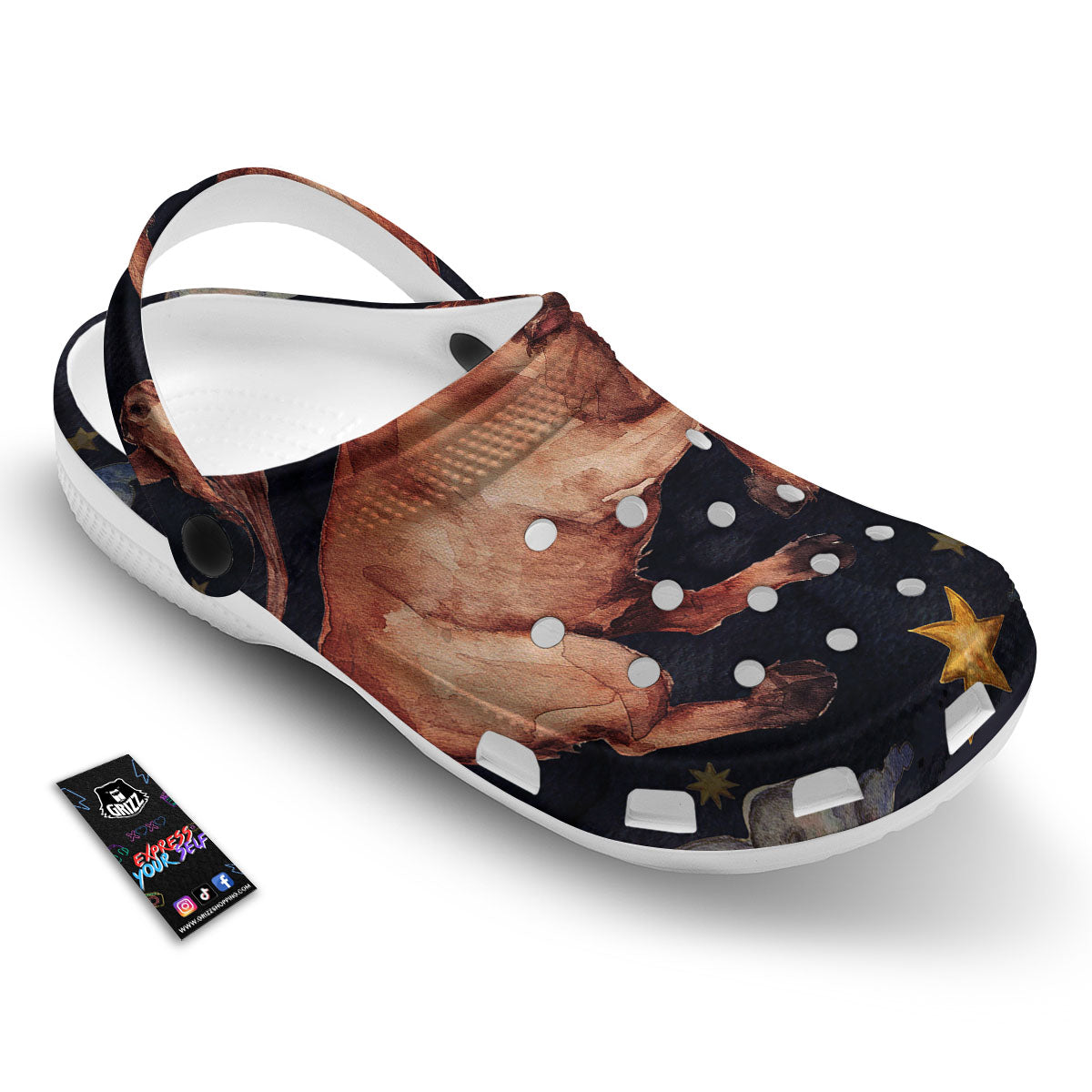 Zodiac Sign Watercolor Taurus Print Clog-grizzshop