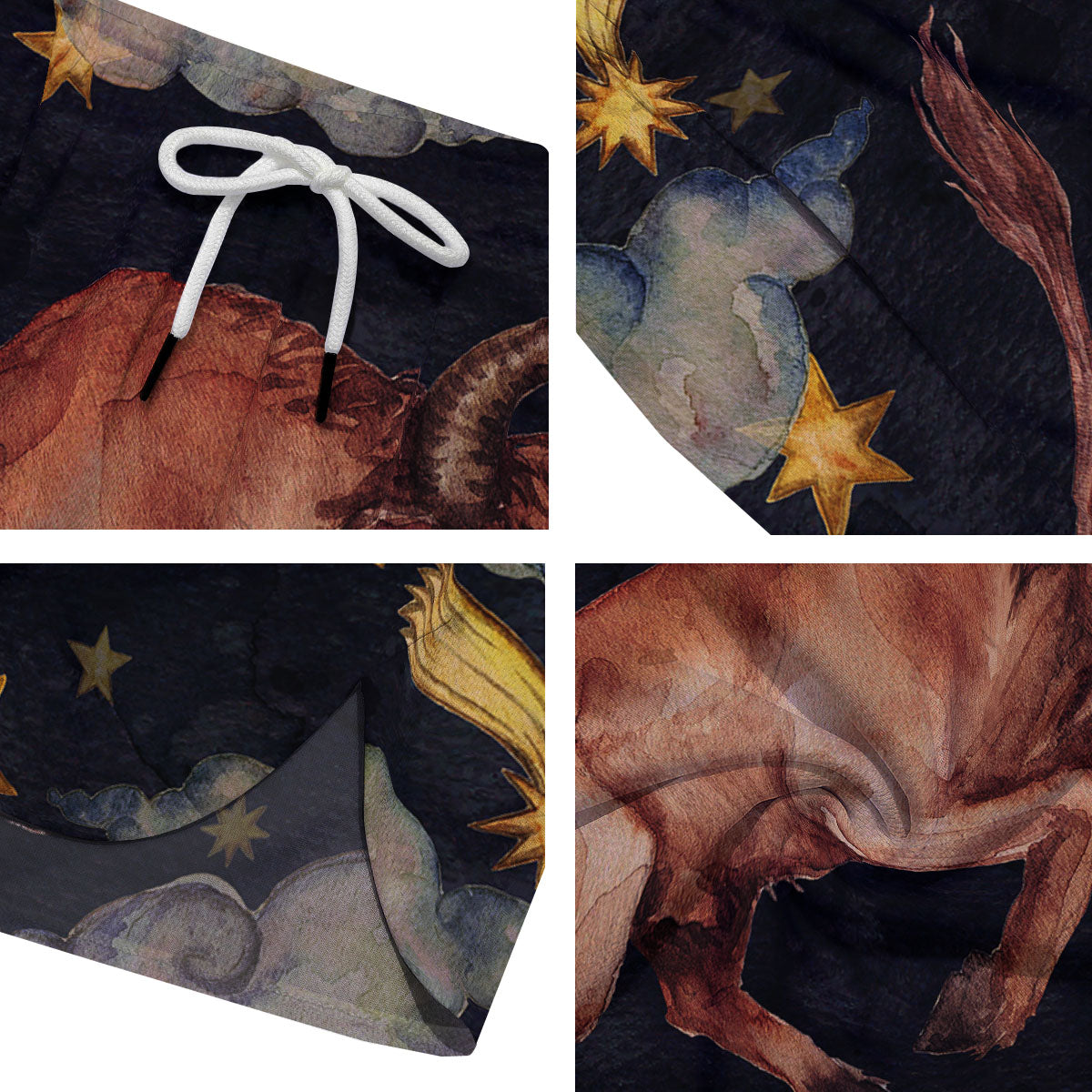 Zodiac Sign Watercolor Taurus Print Men's Running Shorts-grizzshop