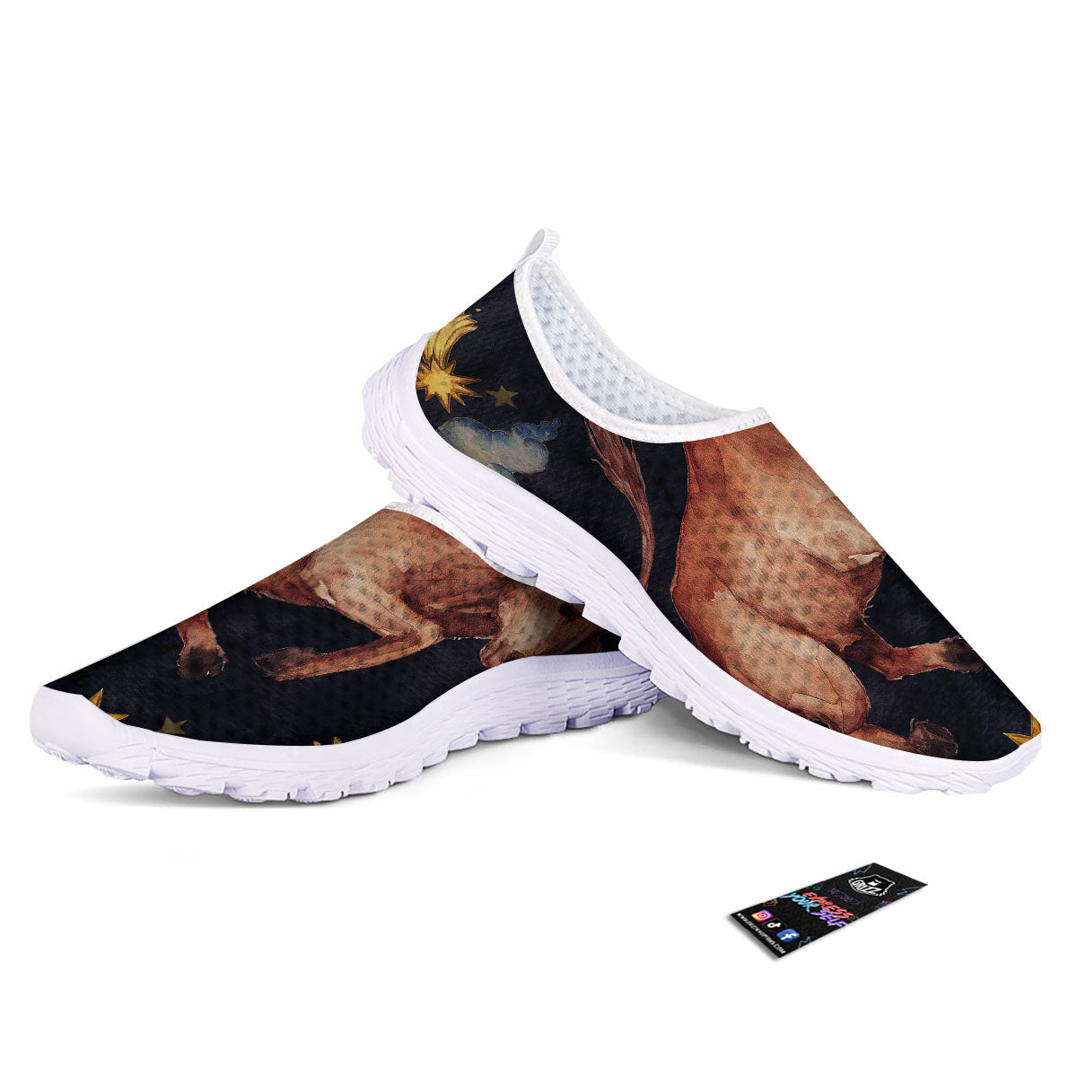 Zodiac Sign Watercolor Taurus Print Nurse Shoes-grizzshop