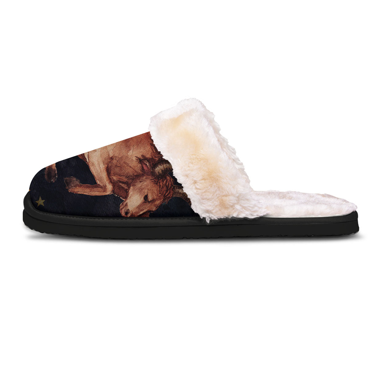 Zodiac Sign Watercolor Taurus Print Slippers-grizzshop