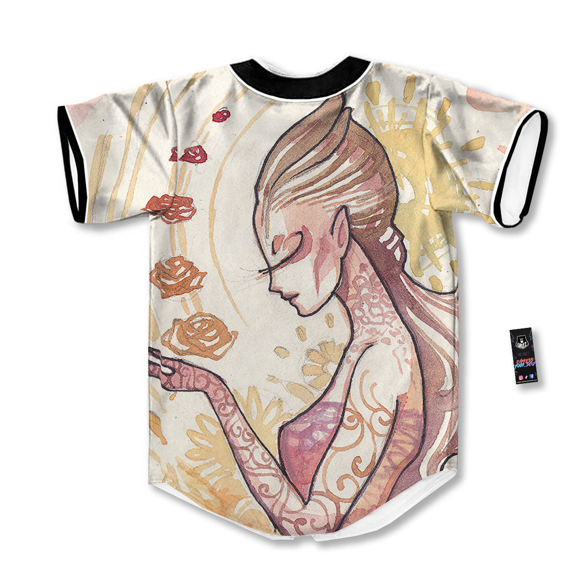 Zodiac Sign Watercolor Virgo Print Baseball Jersey-grizzshop