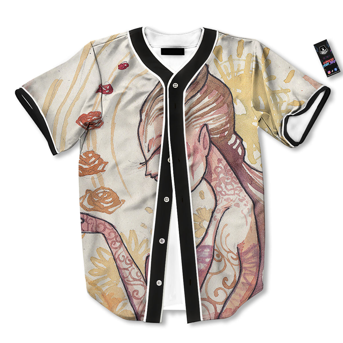 Zodiac Sign Watercolor Virgo Print Baseball Jersey-grizzshop
