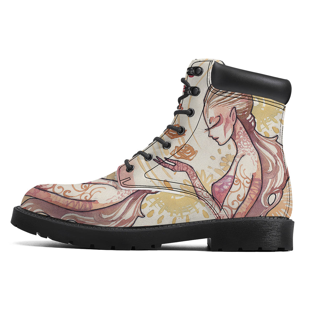 Zodiac Sign Watercolor Virgo Print Boots-grizzshop