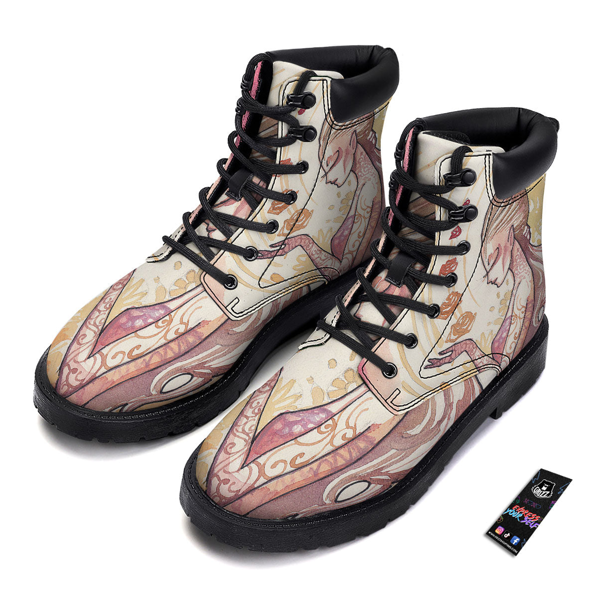 Zodiac Sign Watercolor Virgo Print Boots-grizzshop