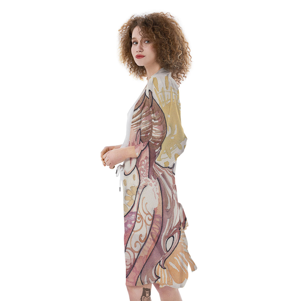 Zodiac Sign Watercolor Virgo Print Kimono-grizzshop