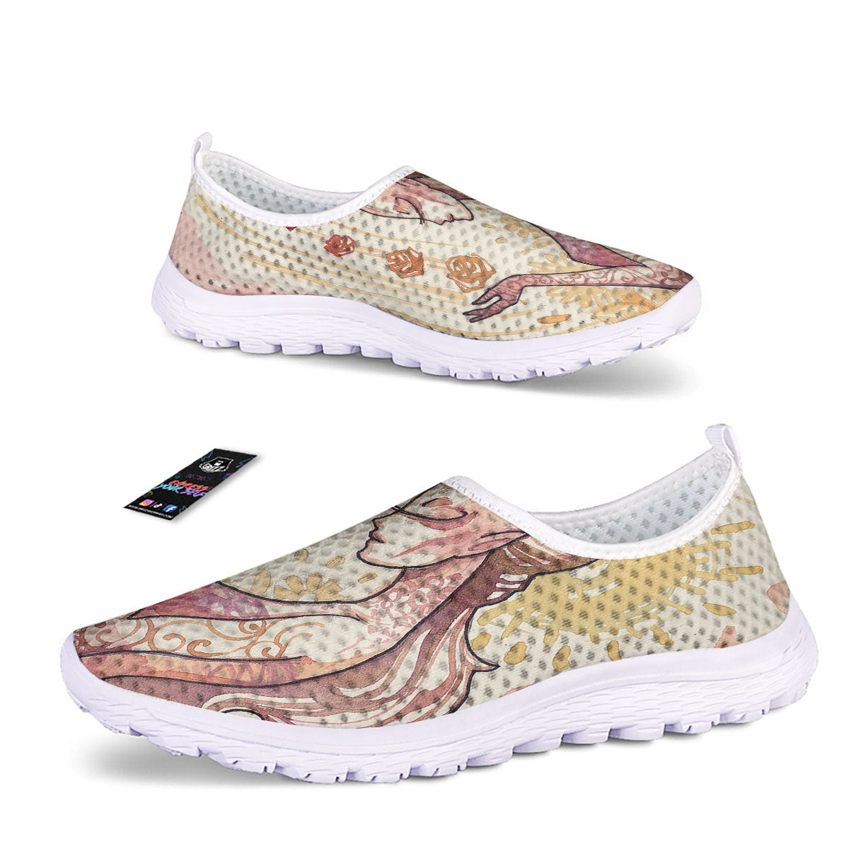 Zodiac Sign Watercolor Virgo Print Nurse Shoes-grizzshop