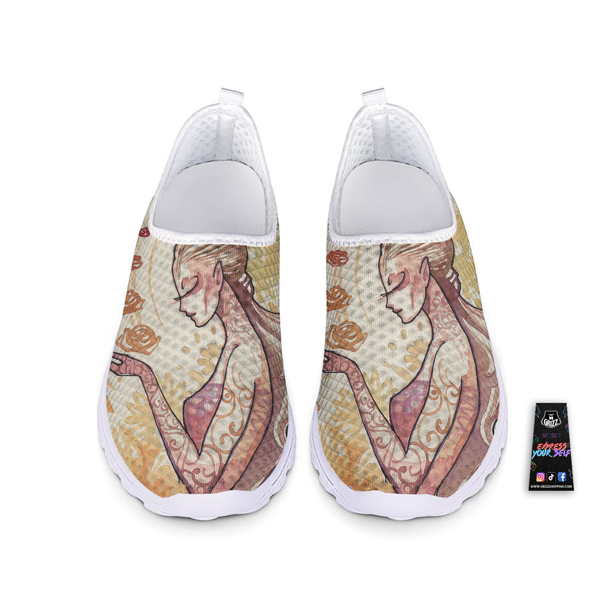 Zodiac Sign Watercolor Virgo Print Nurse Shoes-grizzshop