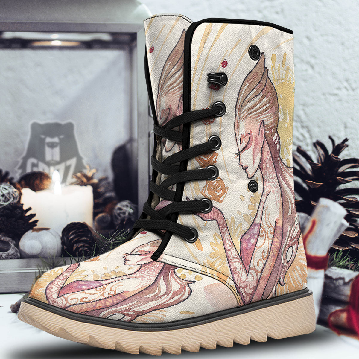 Zodiac Sign Watercolor Virgo Print Snow Boots-grizzshop