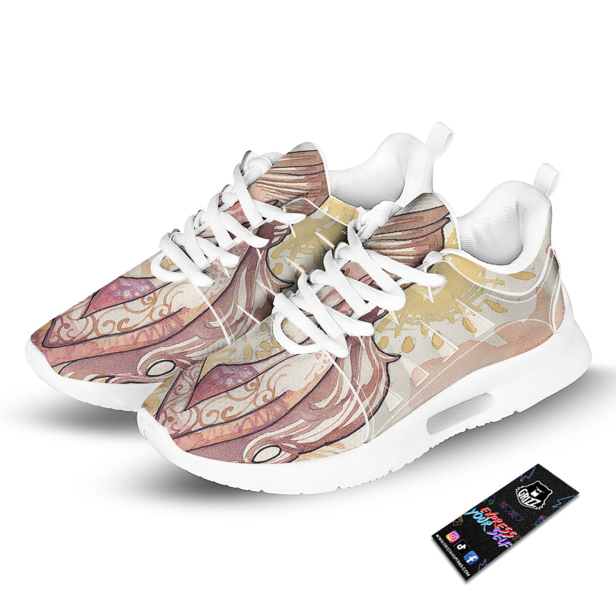 Zodiac Sign Watercolor Virgo Print Tennis Shoes-grizzshop